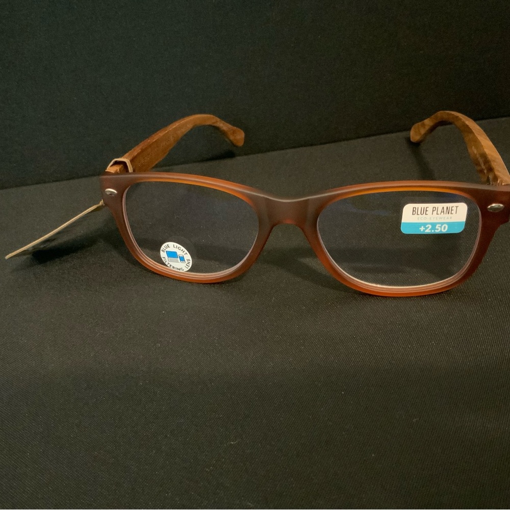 Blue Planet Brown Reading Glasses +2.50
